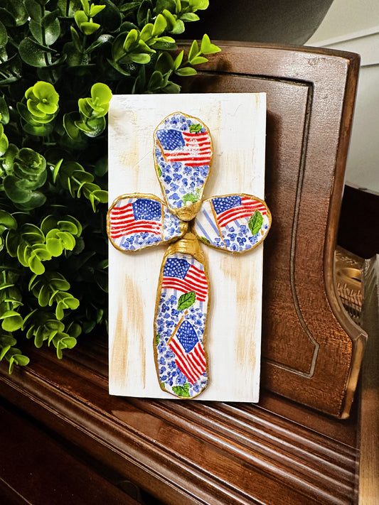 American Flag Hydrangea Cross
