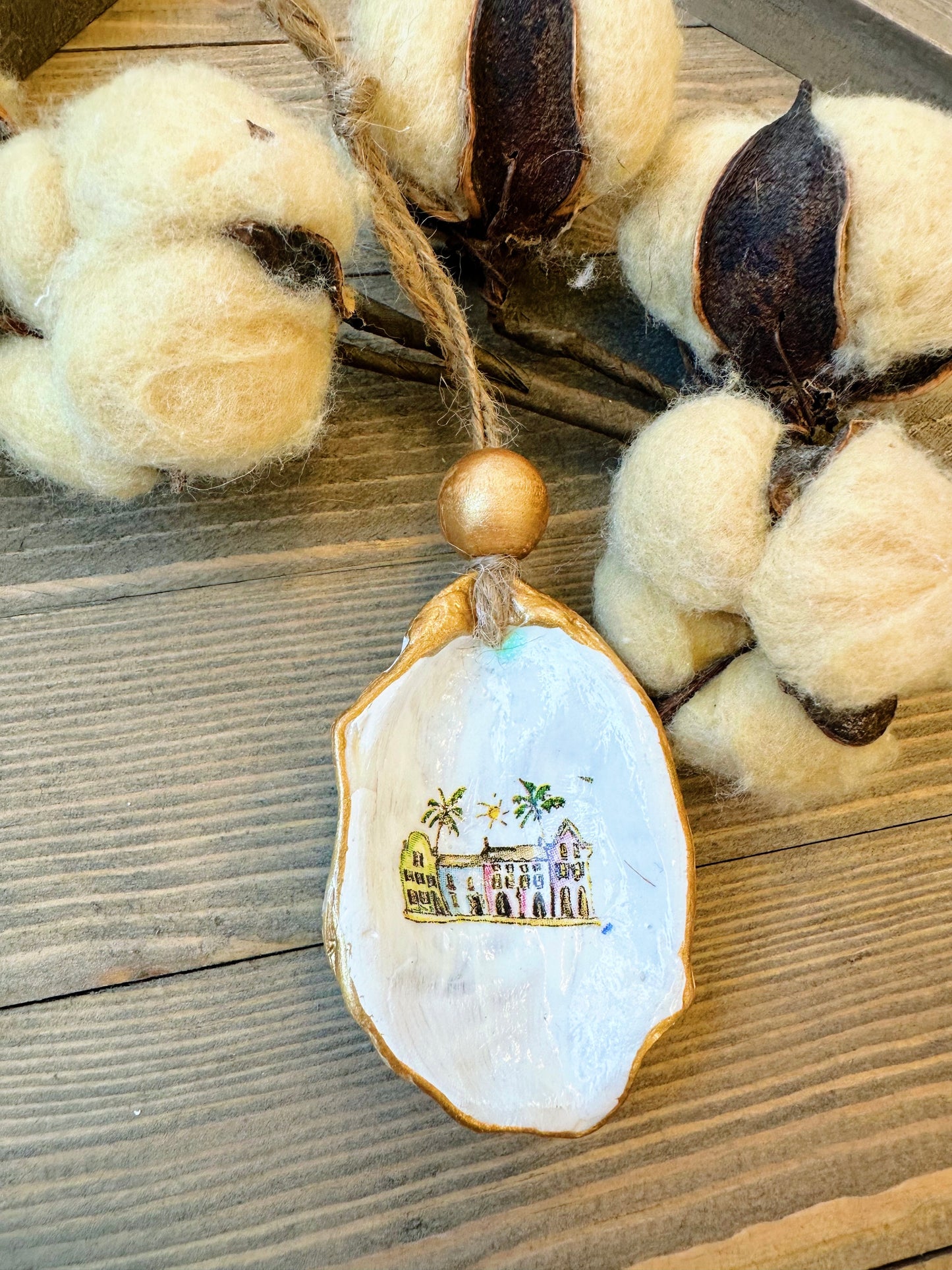 Rainbow Row Oyster Ornaments