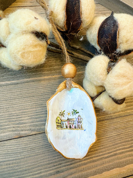 Rainbow Row Oyster Ornaments