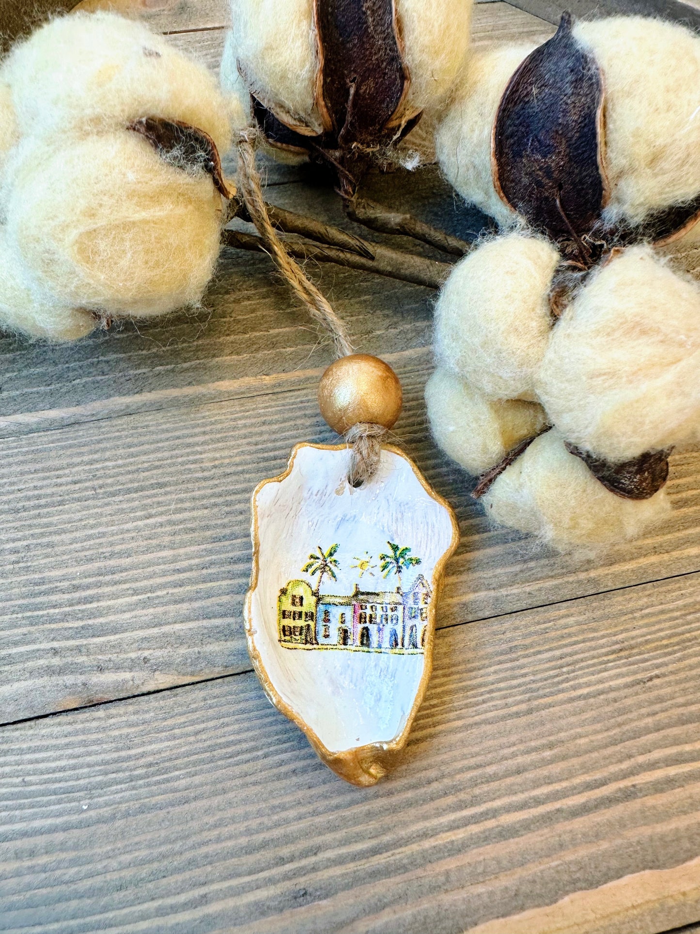 Rainbow Row Oyster Ornaments