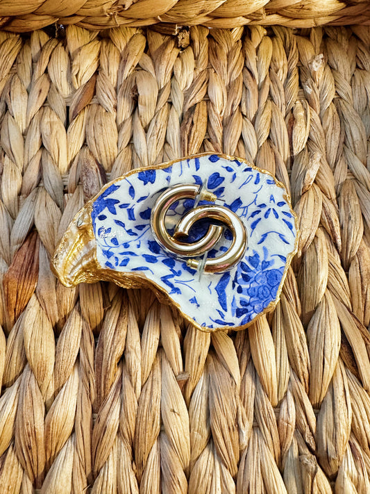 Blue and White Chinoiserie Oyster Dish