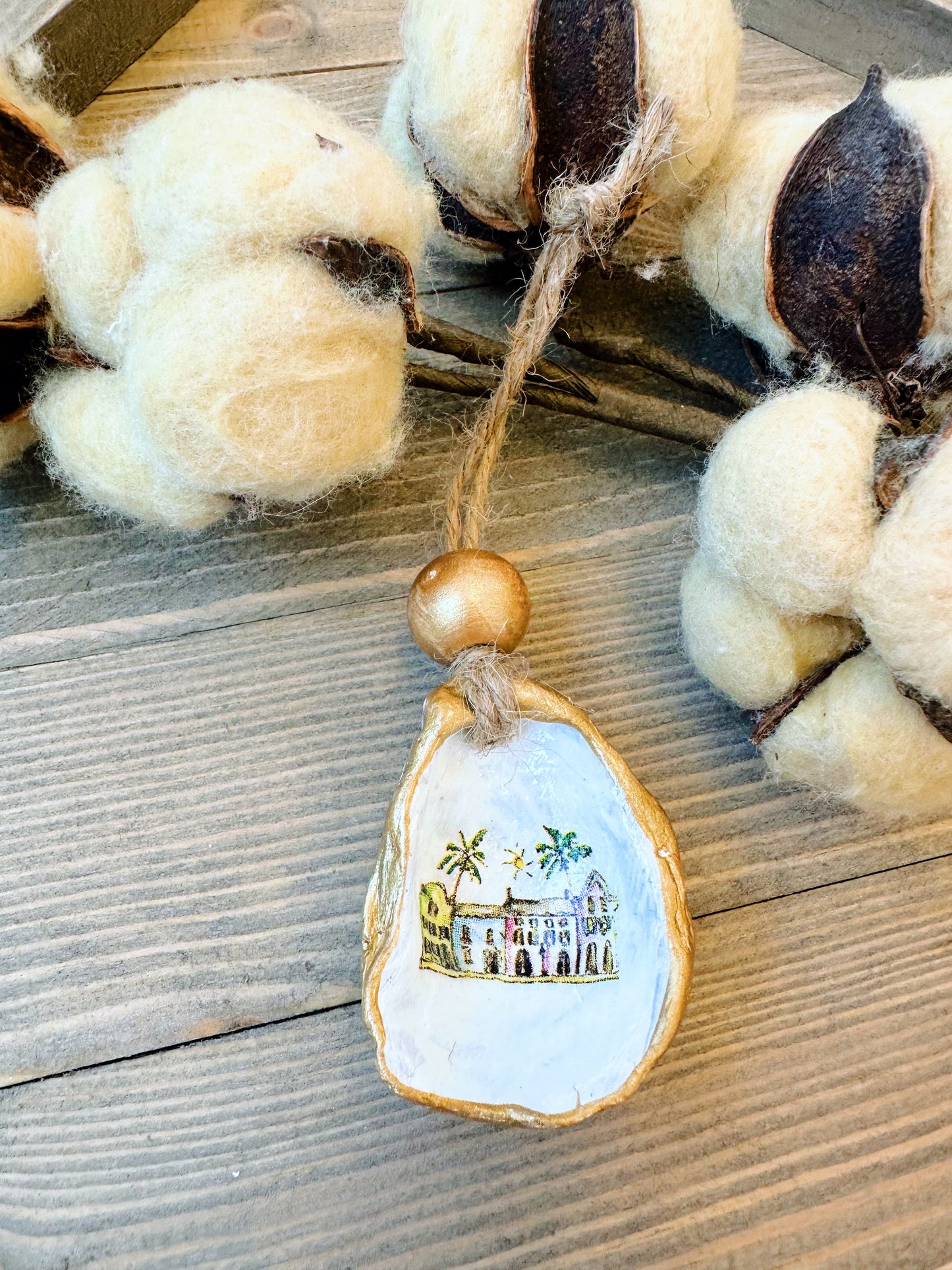 Rainbow Row Oyster Ornaments