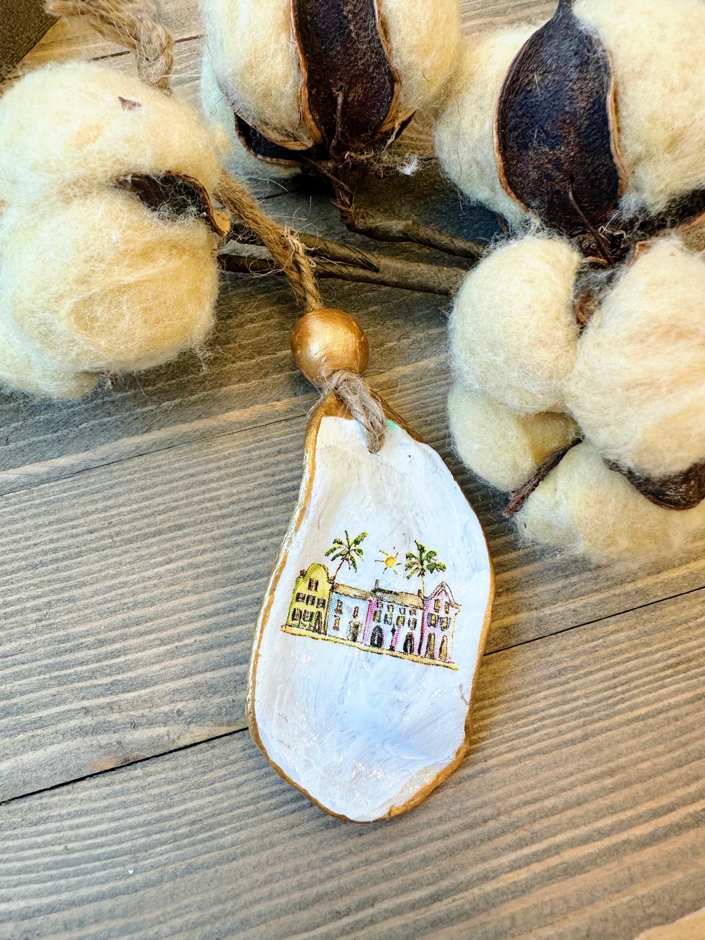 Rainbow Row Oyster Ornaments