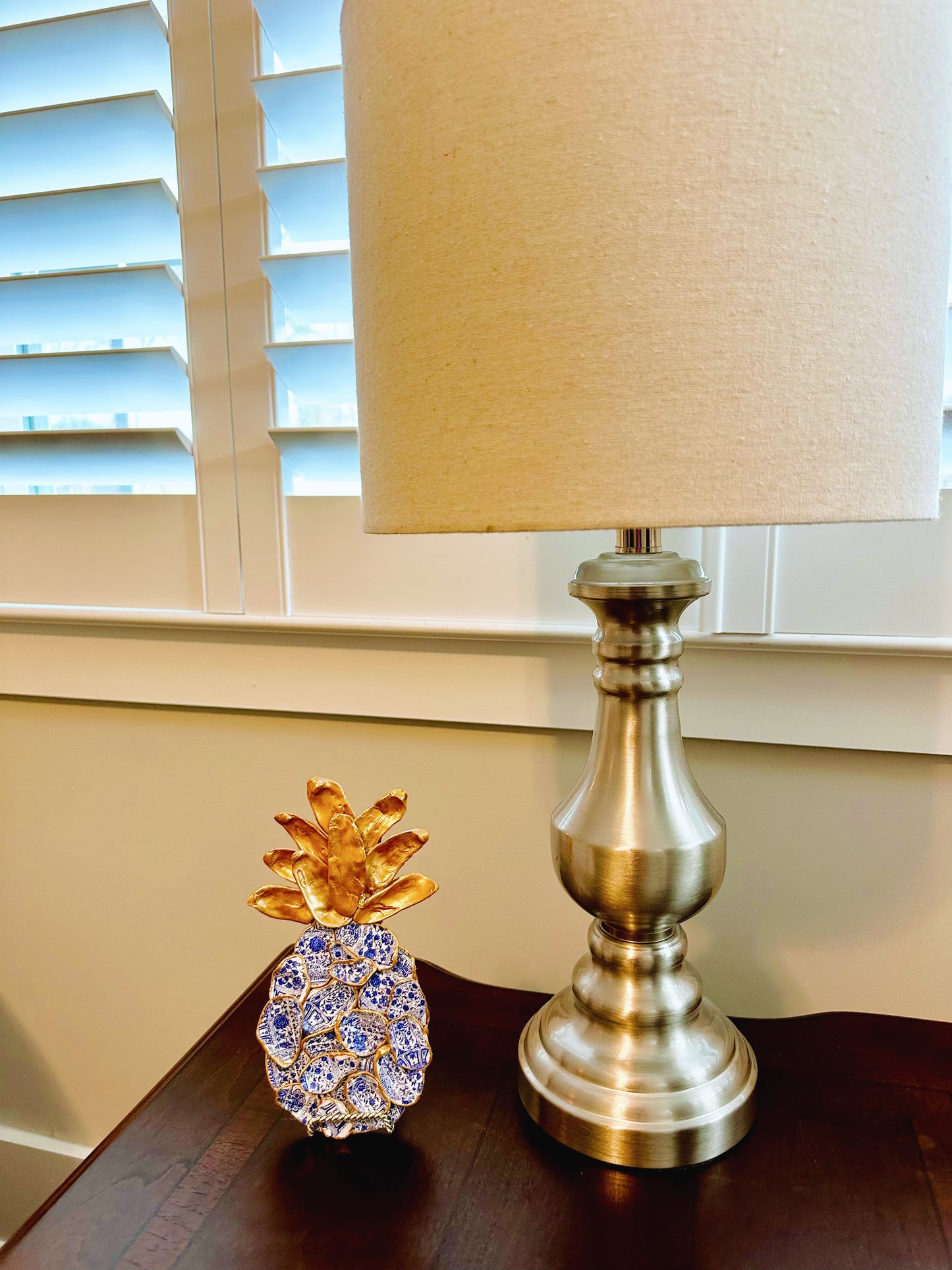Cutout Blue & White Chinoiserie Pineapple
