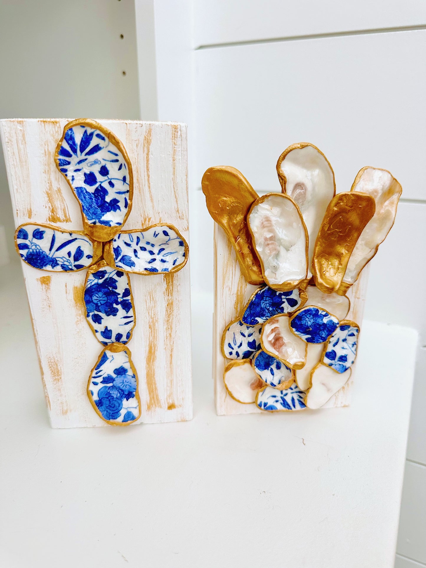 Medium Blue & White Chinoiserie Cross