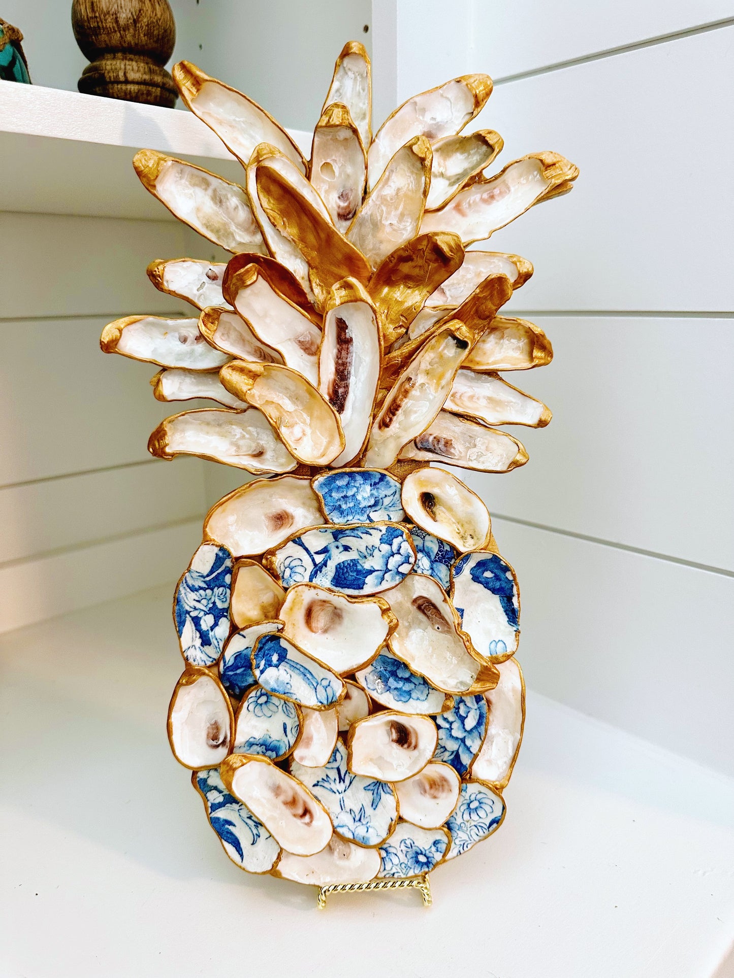 Large Light Blue Patterned Pineapple