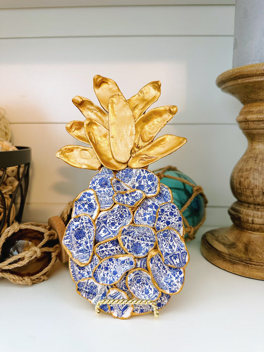 Cutout Blue & White Chinoiserie Pineapple