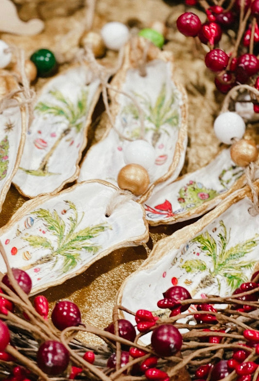 Palmetto Tree Oyster Ornaments