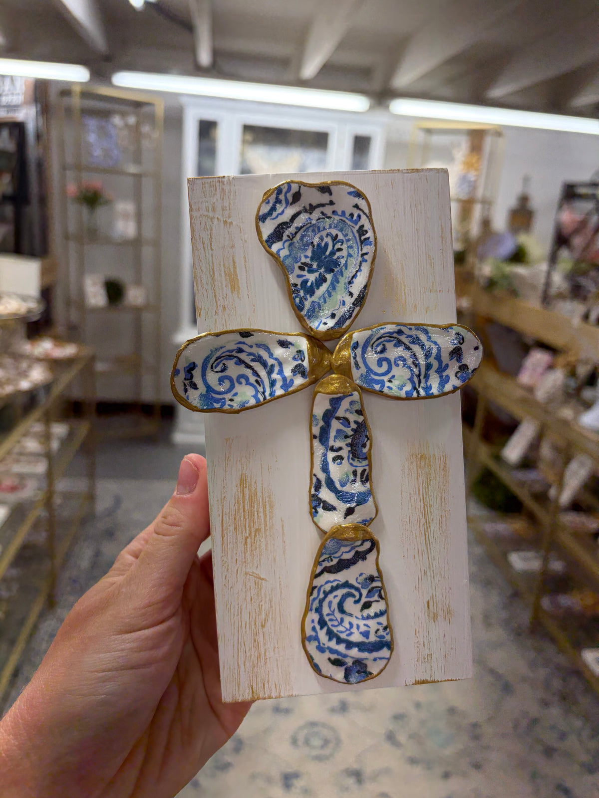 Medium Blue Paisley Cross