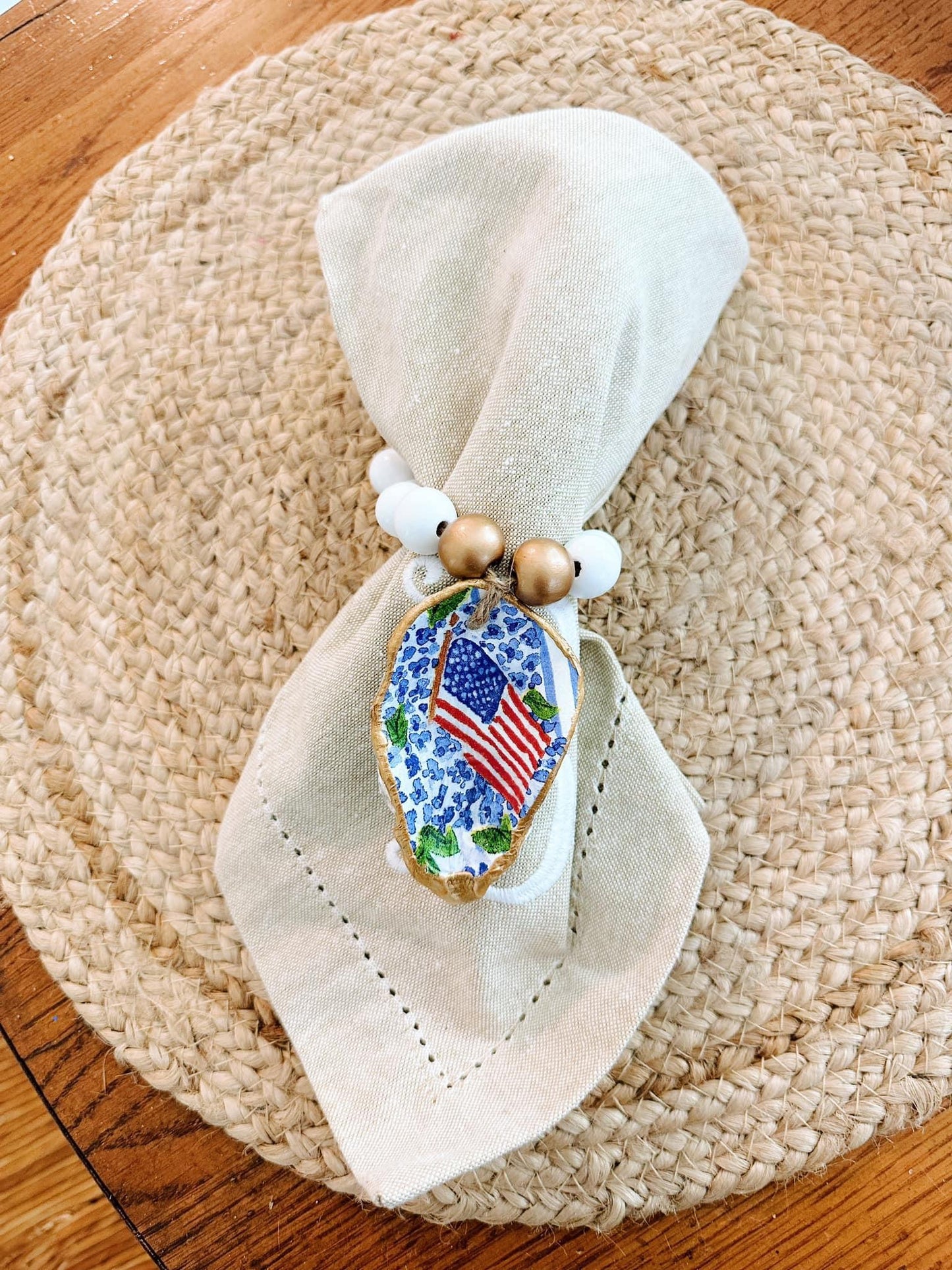 Patriotic Oyster Ring